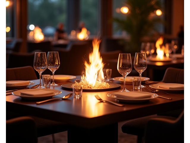 Mesa de fuego para restaurantes