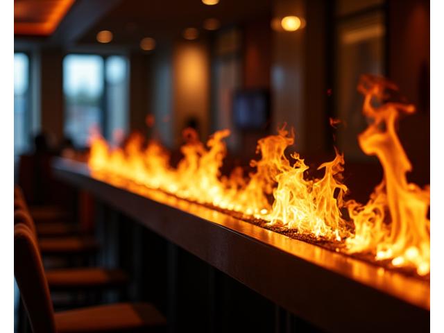 Restaurante con línea de fuego para ambientación